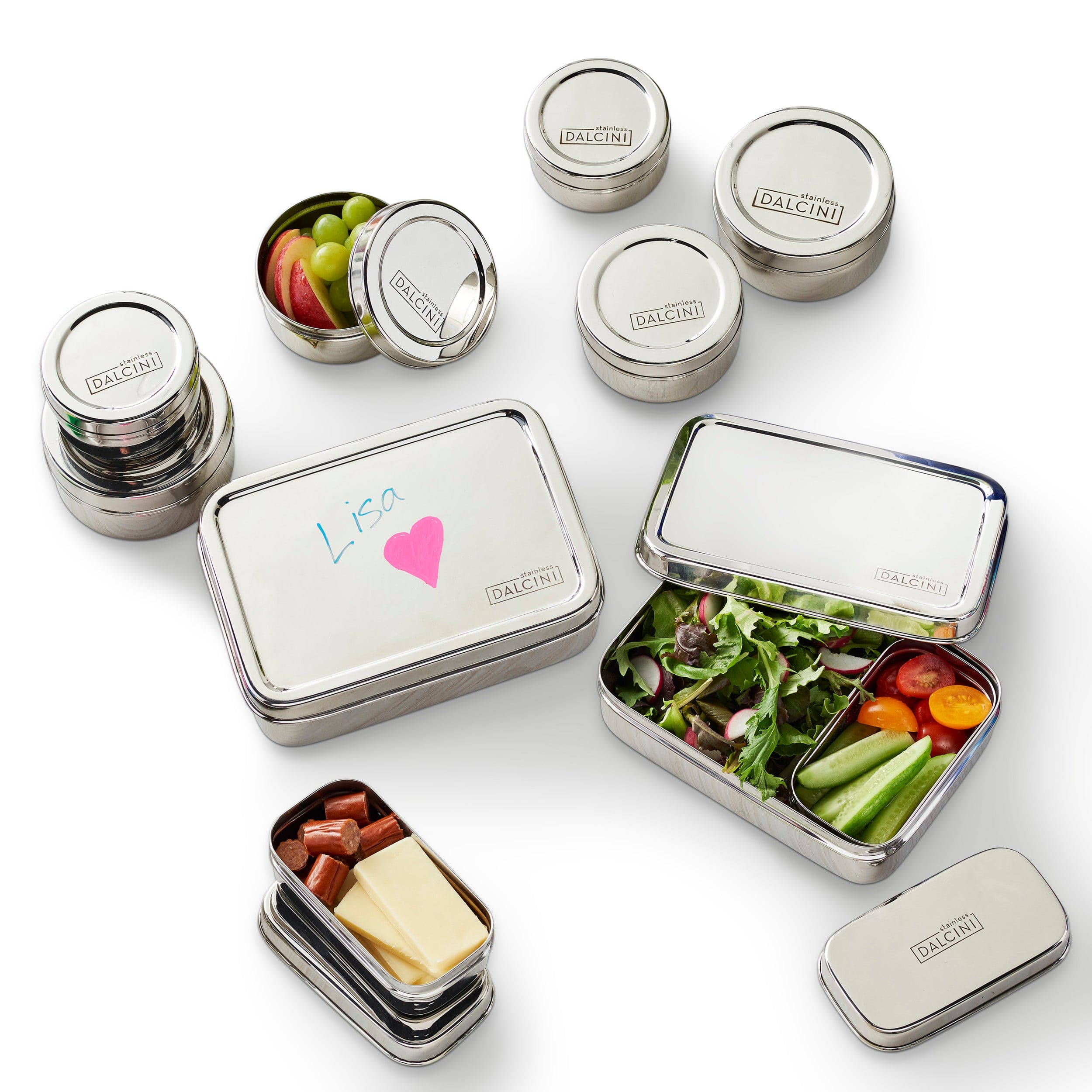 DALCINI Quart Stainless Steel Bpa-free Reusable Bento Box Set with Lid in  the Food Storage Containers department at